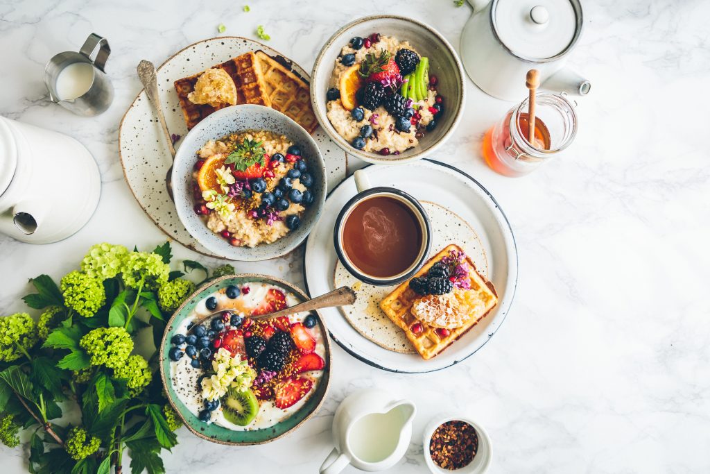 Petit-déjeuner vu de haut